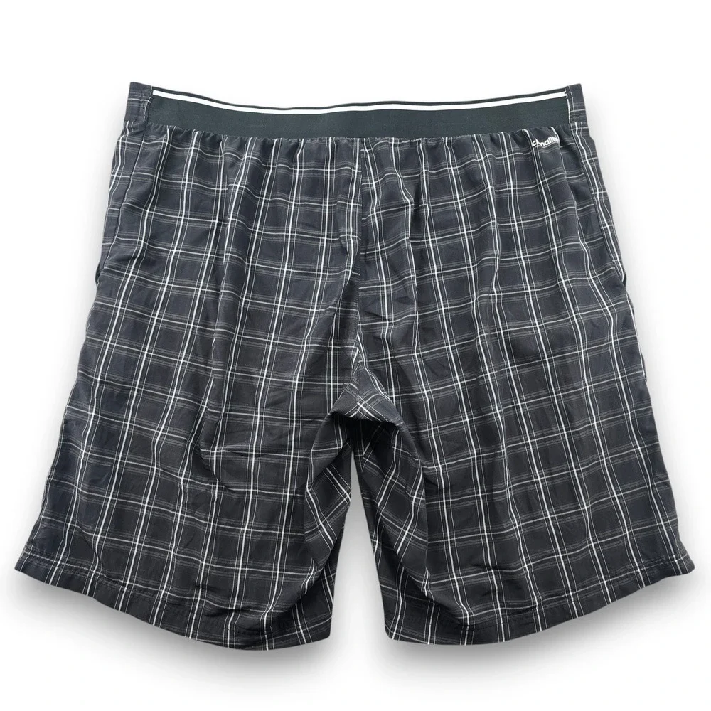Adidas Plaid Athletic Performance Golf Shorts Men XL Black Climalite Train 10.5